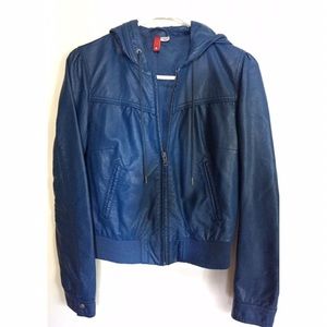 Beautiful blue H&M faux leather jacket